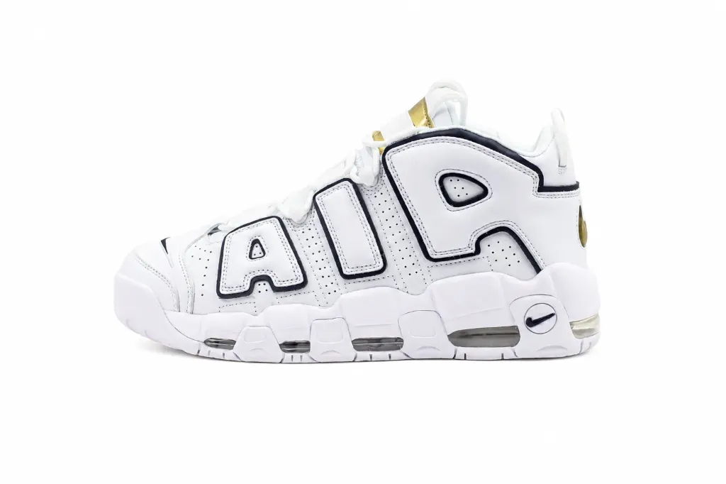Nike Air More Uptempo White/Obsidian/Metallic Gold