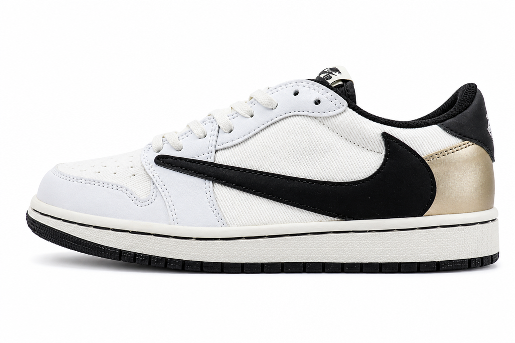 Jordan 1 Low Travis Scott White Black Gold