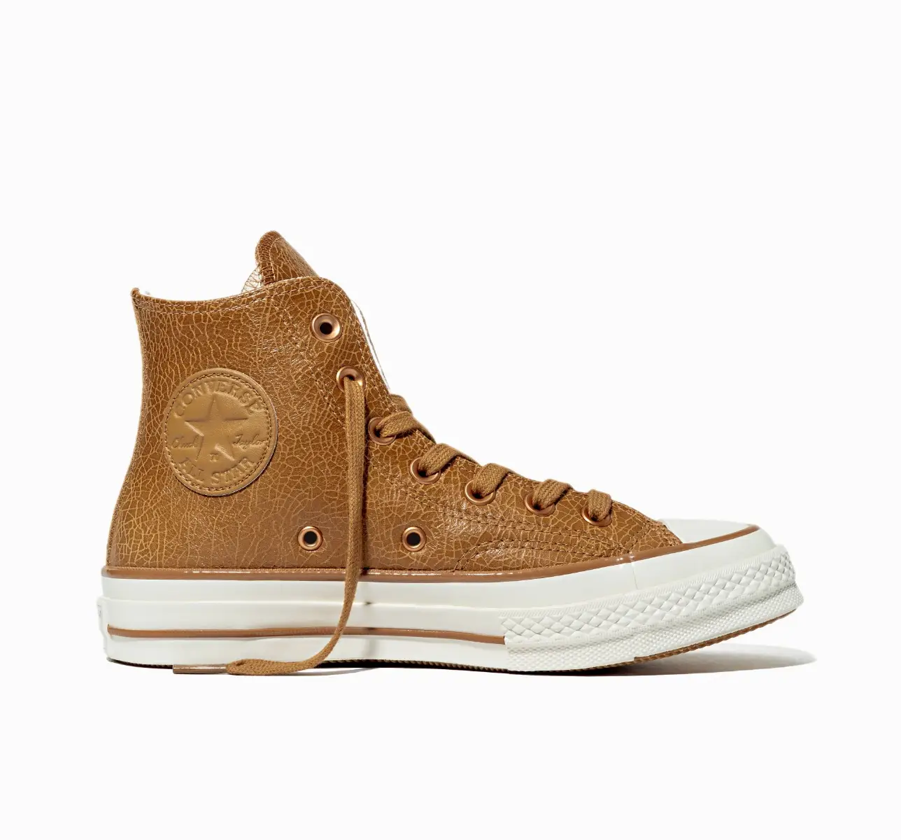 Chuck 70 Premium Leather Cano Alto Caramelo
