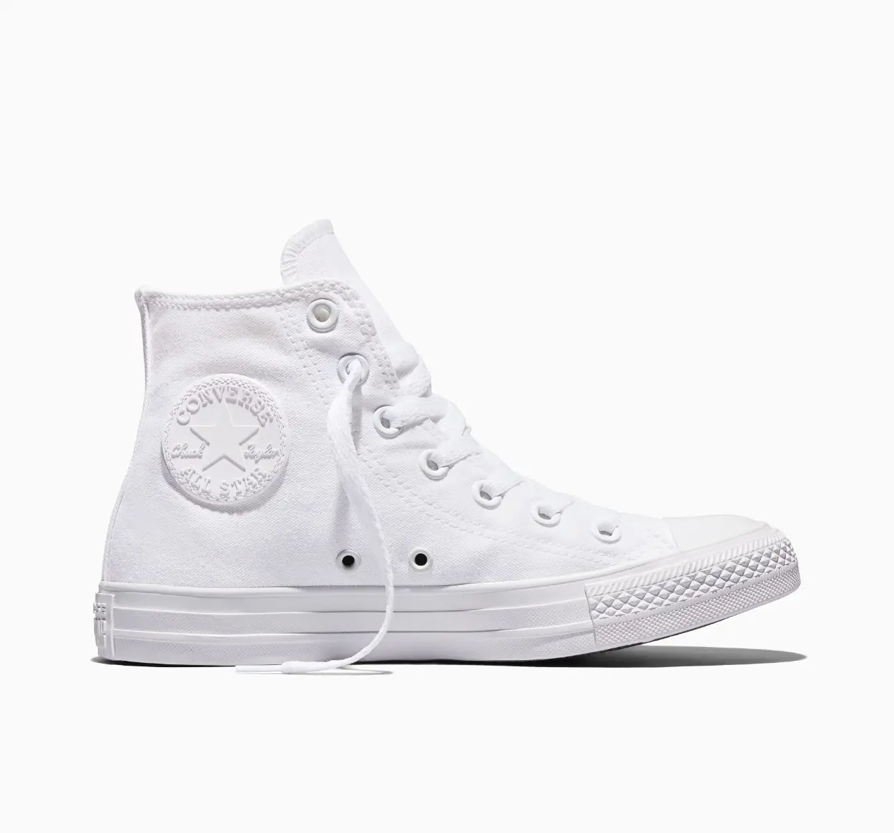 Chuck Taylor All Star Monochrome Canvas Cano Alto Branco