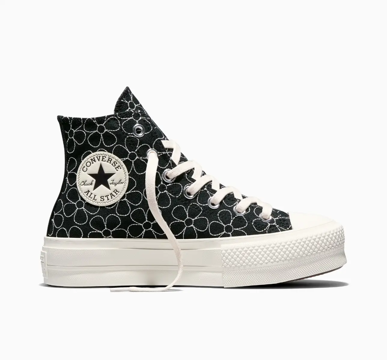 Chuck Taylor All Star Lift Petal Pop Cano Alto Preto