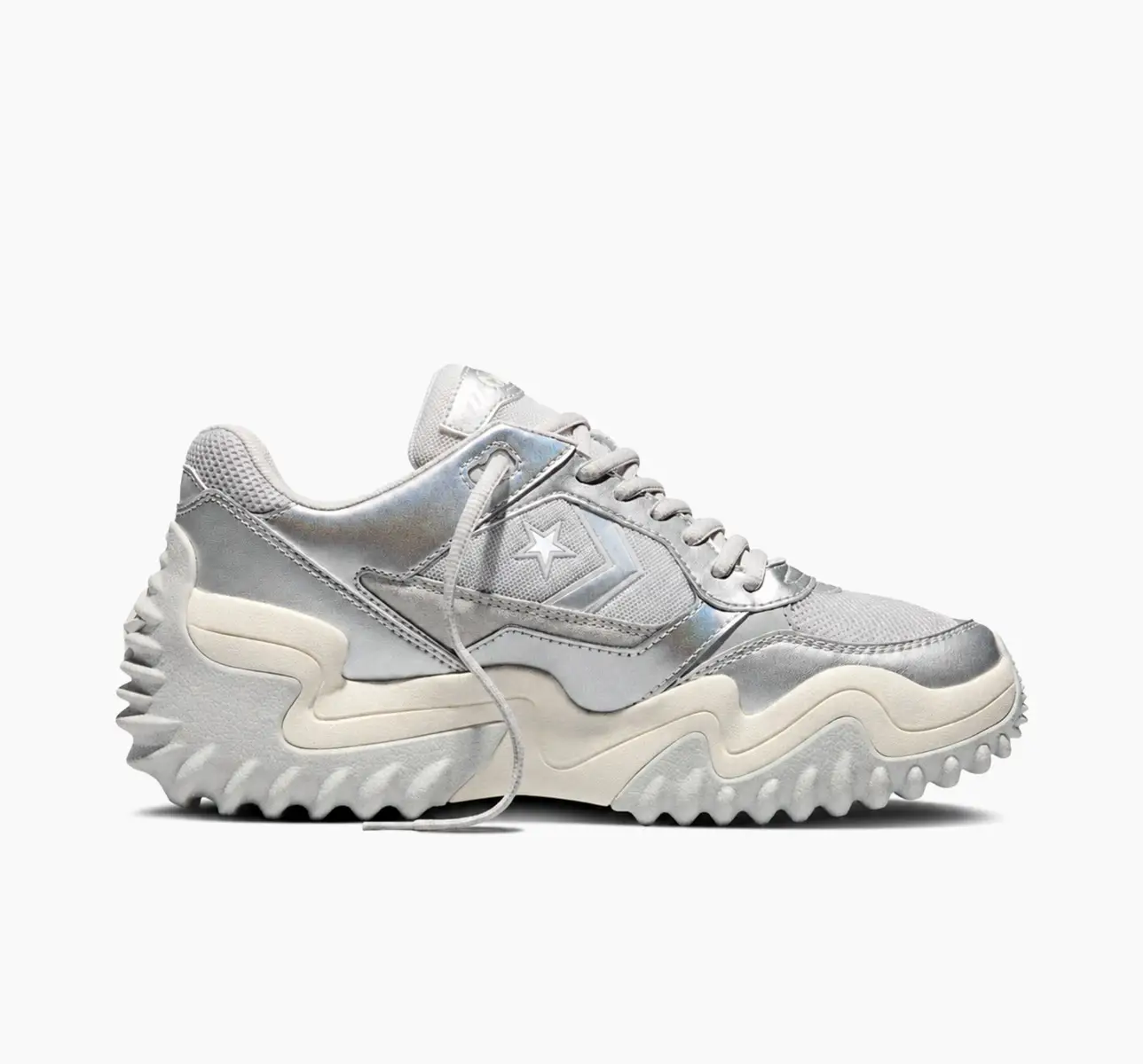 Converse Wave Motion Trainer Plataform Cano Baixo Prata